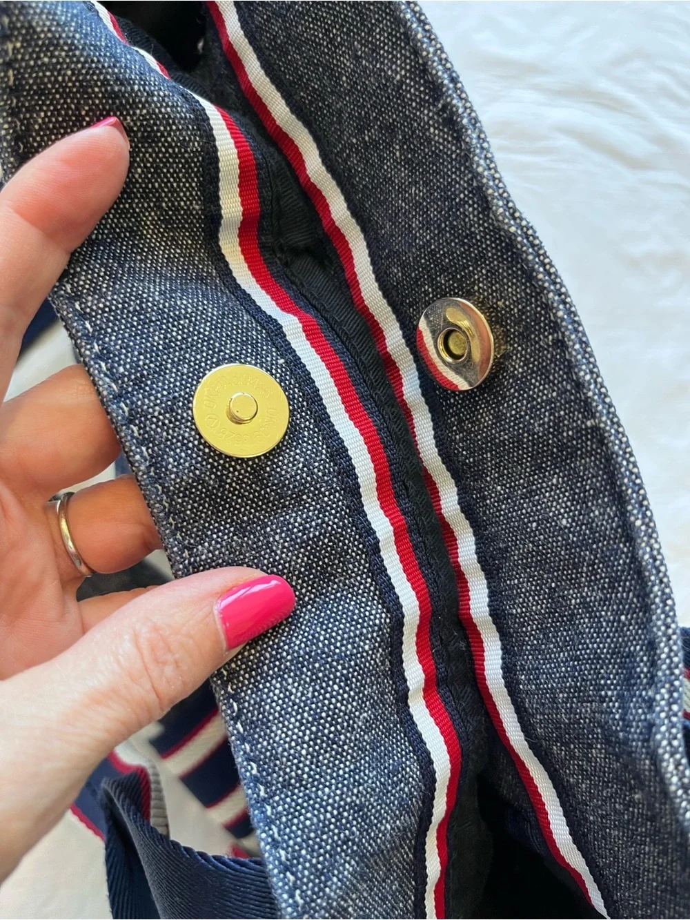 Tommy Hilfiger Tote Bag Blue Stripe Beach Bag